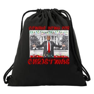 Donald Trump 47th President Of The United States Coming Home For Christmas Drawstring Bag