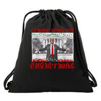 Donald Trump 47th President Of The United States Coming Home For Christmas Drawstring Bag