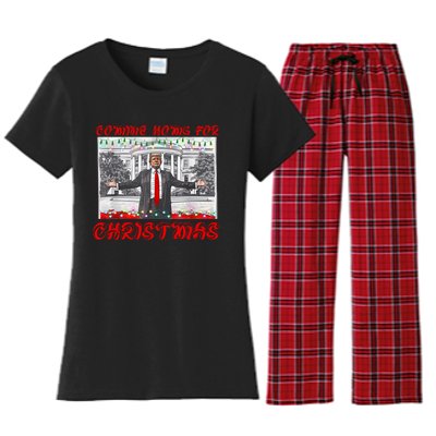 Donald Trump 47th President Of The United States Coming Home For Christmas Women's Flannel Pajama Set