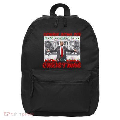 Donald Trump 47th President Of The United States Coming Home For Christmas 16 in Basic Backpack