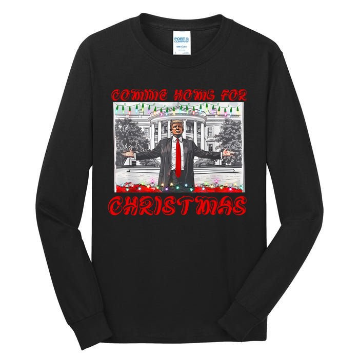 Donald Trump 47th President Of The United States Coming Home For Christmas Tall Long Sleeve T-Shirt