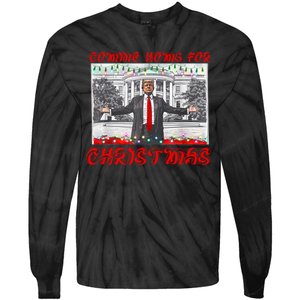 Donald Trump 47th President Of The United States Coming Home For Christmas Tie-Dye Long Sleeve Shirt