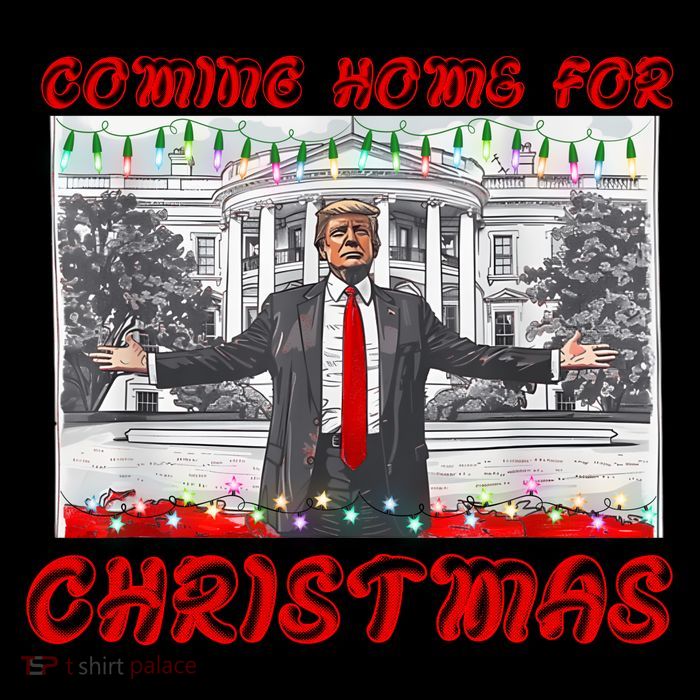Donald Trump 47th President Of The United States Coming Home For Christmas Kids T-Shirt
