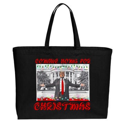 Donald Trump 47th President Of The United States Coming Home For Christmas Cotton Canvas Jumbo Tote