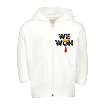 Donald Trump 47th President Jd Vance We Won Get Over It 2024 Toddler Zip Fleece Hoodie