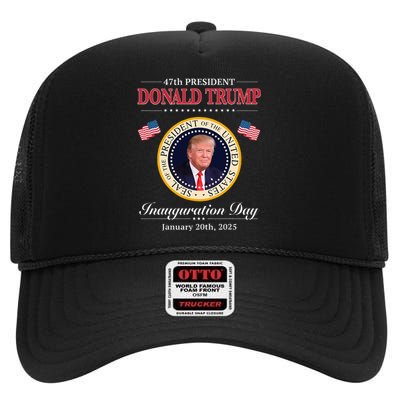 Donald Trump 47th President Inauguration 2025 Supporters High Crown Mesh Back Trucker Hat