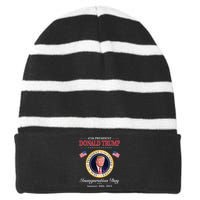 Donald Trump 47th President Inauguration 2025 Supporters Striped Beanie with Solid Band