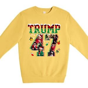 Donald Trump 47 President Christmas Santa Trump Xmas Pajamas Gift Premium Crewneck Sweatshirt