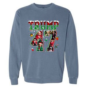 Donald Trump 47 President Christmas Santa Trump Xmas Pajamas Gift Garment-Dyed Sweatshirt