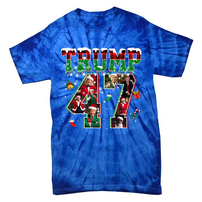 Donald Trump 47 President Christmas Santa Trump Xmas Pajamas Gift Tie-Dye T-Shirt