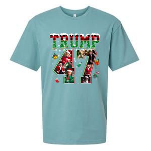 Donald Trump 47 President Christmas Santa Trump Xmas Pajamas Gift Sueded Cloud Jersey T-Shirt