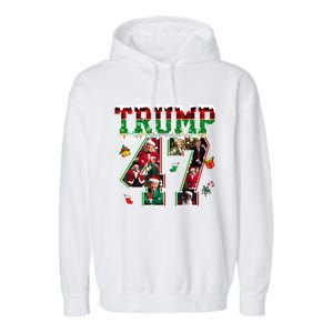 Donald Trump 47 President Christmas Santa Trump Xmas Pajamas Gift Garment-Dyed Fleece Hoodie