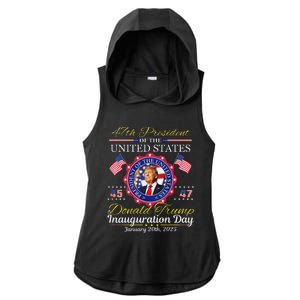 Donald Trump 47th President Inauguration 2025 Ladies PosiCharge Tri-Blend Wicking Draft Hoodie Tank