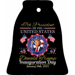 Donald Trump 47th President Inauguration 2025 Ceramic Bell Ornament