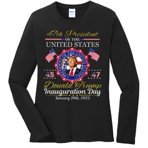 Donald Trump 47th President Inauguration 2025 Ladies Long Sleeve Shirt