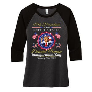 Donald Trump 47th President Inauguration 2025 Women's Tri-Blend 3/4-Sleeve Raglan Shirt