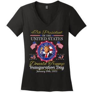 Donald Trump 47th President Inauguration 2025 Women's V-Neck T-Shirt