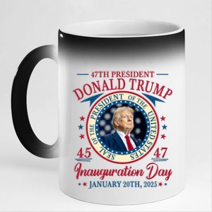 Donald Trump 47th President Inauguration 2025 Supporters Patriotic 11oz Black Color Changing Mug