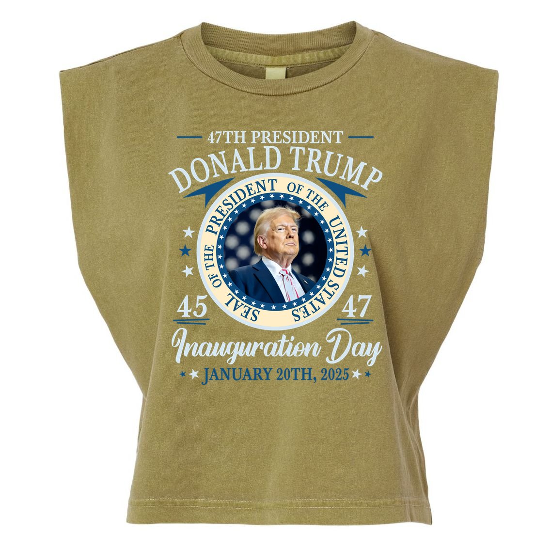 Donald Trump 47th President Inauguration 2025 Supporters Patriotic Garment-Dyed Women's Muscle Tee