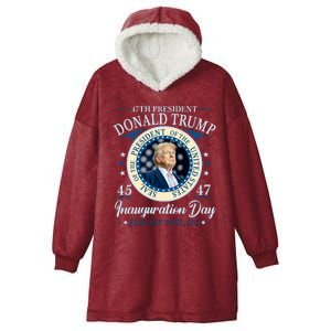 Donald Trump 47th President Inauguration 2025 Supporters Patriotic Hooded Wearable Blanket