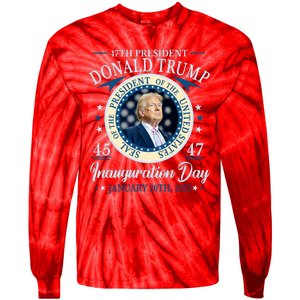 Donald Trump 47th President Inauguration 2025 Supporters Patriotic Tie-Dye Long Sleeve Shirt