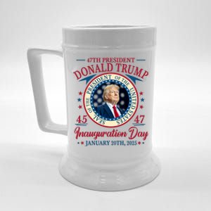 Donald Trump 47th President Inauguration 2025 Supporters Patriotic Beer Stein