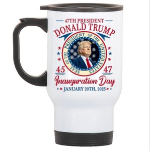 Donald Trump 47th President Inauguration 2025 Supporters Patriotic Stainless Steel Travel Mug