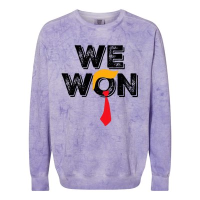 Donald Trump 47th President Jd Vance We Won Get Over It 2024 Colorblast Crewneck Sweatshirt