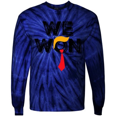 Donald Trump 47th President Jd Vance We Won Get Over It 2024 Tie-Dye Long Sleeve Shirt