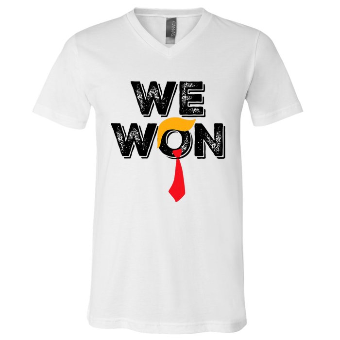 Donald Trump 47th President Jd Vance We Won Get Over It 2024 V-Neck T-Shirt