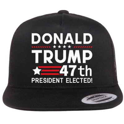 Donald Trump 47th President Elected Inauguration Day 2025 Flat Bill Trucker Hat