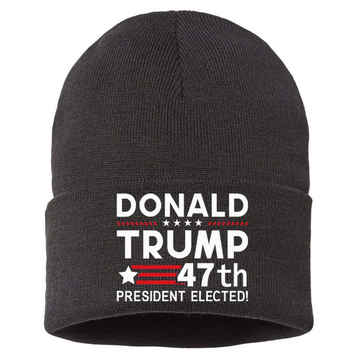 Donald Trump 47th President Elected Inauguration Day 2025 Sustainable Knit Beanie