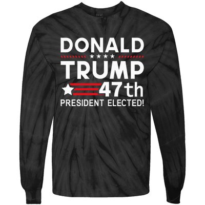 Donald Trump 47th President Elected Inauguration Day 2025 Tie-Dye Long Sleeve Shirt