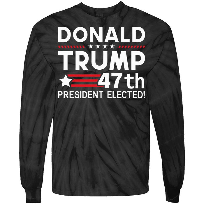 Donald Trump 47th President Elected Inauguration Day 2025 Tie-Dye Long Sleeve Shirt