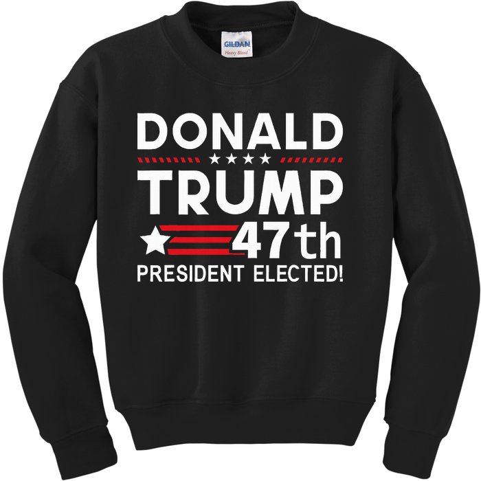 Donald Trump 47th President Elected Inauguration Day 2025 Kids Sweatshirt