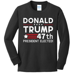 Donald Trump 47th President Elected Inauguration Day 2025 Kids Long Sleeve Shirt