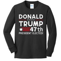 Donald Trump 47th President Elected Inauguration Day 2025 Kids Long Sleeve Shirt