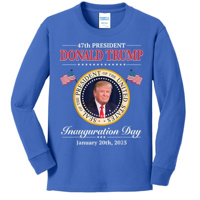 Donald Trump 47th President Inauguration 2025 Supporters Kids Long Sleeve Shirt