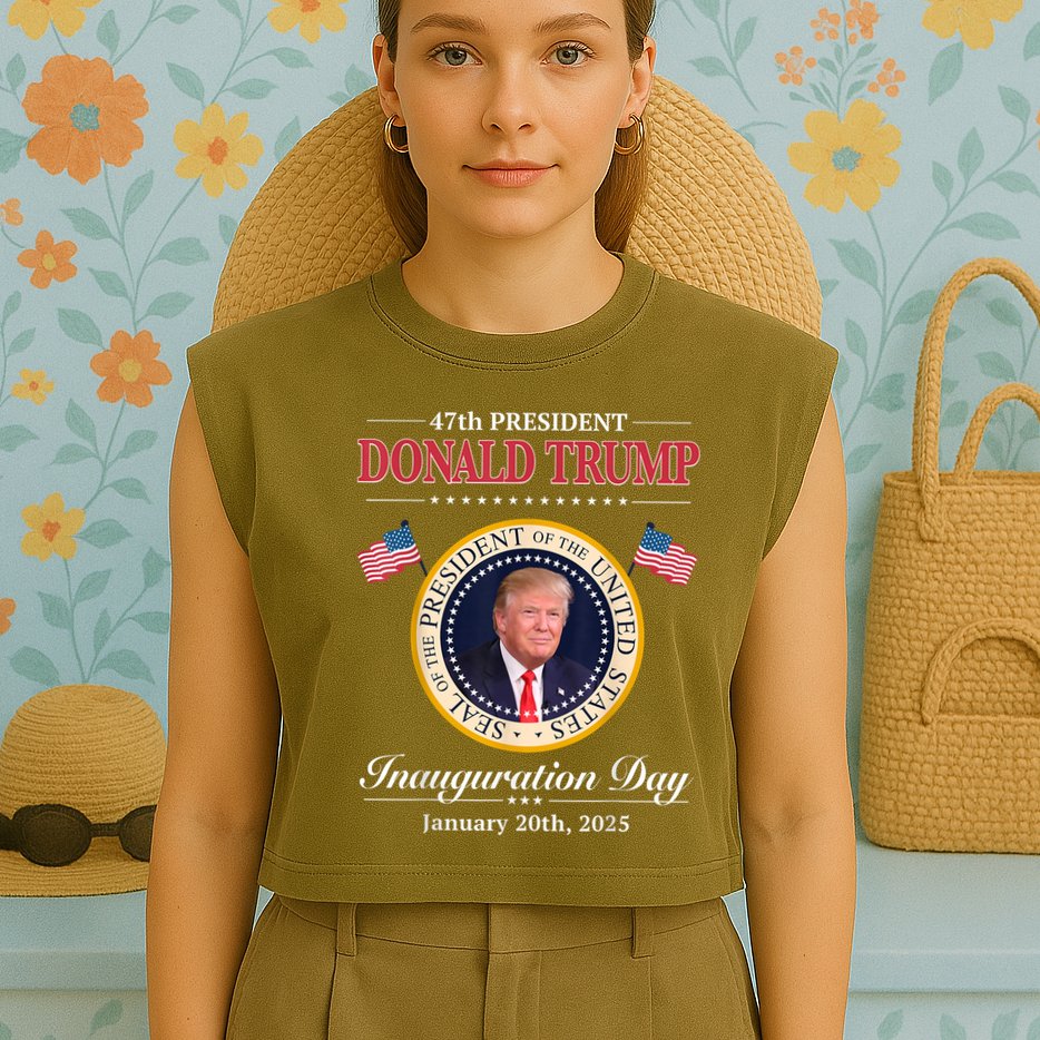 Donald Trump 47th President Inauguration 2025 Supporters Garment-Dyed Women's Muscle Tee