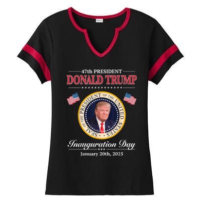 Donald Trump 47th President Inauguration 2025 Supporters Ladies Halftime Notch Neck Tee