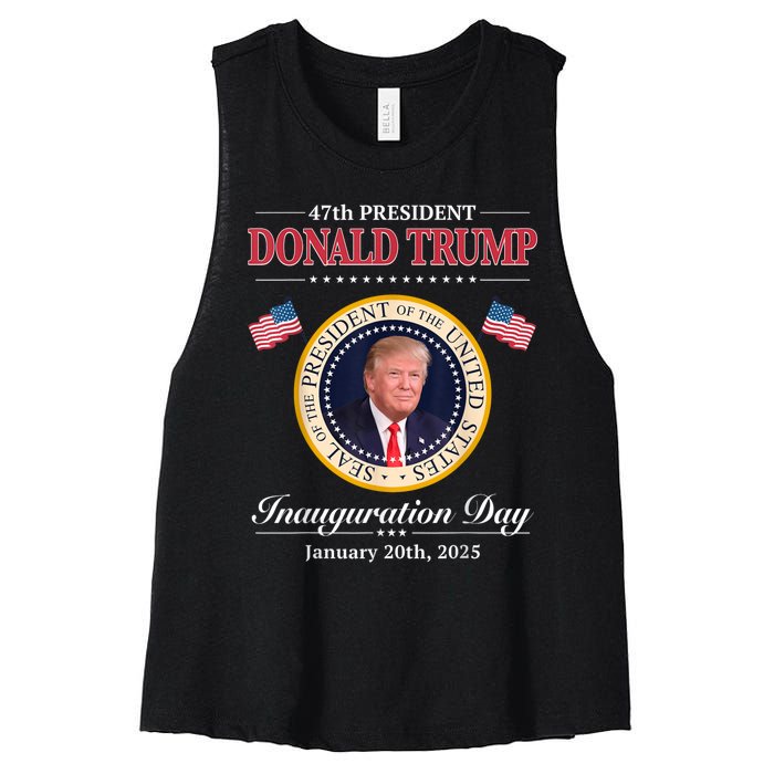 Donald Trump 47th President Inauguration 2025 Supporters Women's Racerback Cropped Tank