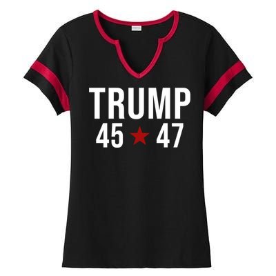 Donald Trump 45 47th President Ladies Halftime Notch Neck Tee