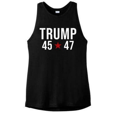 Donald Trump 45 47th President Ladies PosiCharge Tri-Blend Wicking Tank