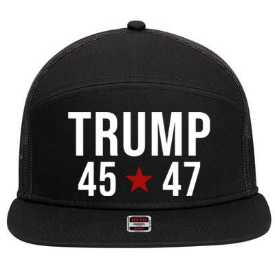 Donald Trump 45 47th President 7 Panel Mesh Trucker Snapback Hat