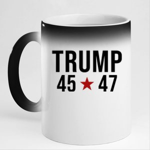 Donald Trump 45 47th President 11oz Black Color Changing Mug