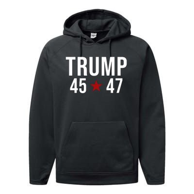 Donald Trump 45 47th President Performance Fleece Hoodie