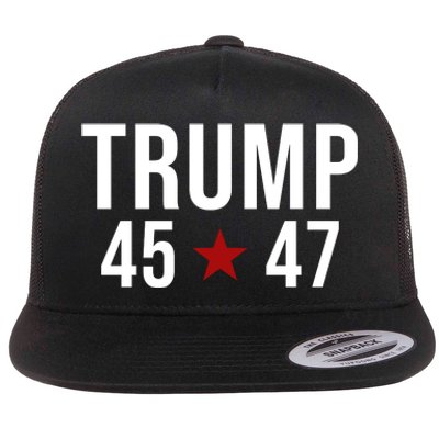 Donald Trump 45 47th President Flat Bill Trucker Hat