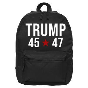 Donald Trump 45 47th President 16 in Basic Backpack