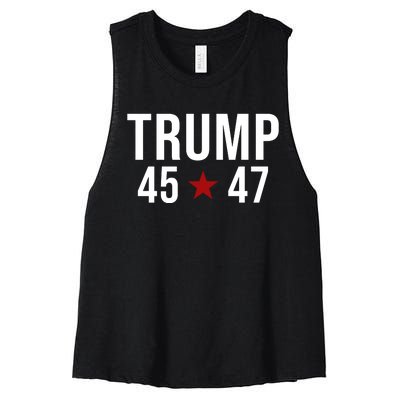 Donald Trump 45 47th President Women's Racerback Cropped Tank