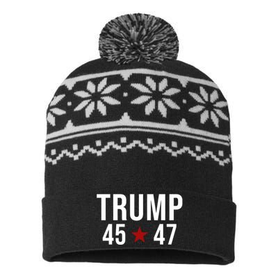 Donald Trump 45 47th President USA-Made Snowflake Beanie